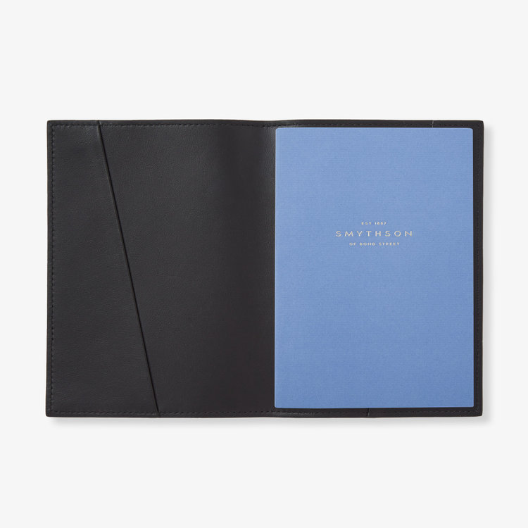Smythson Ludlow Refillable Small Evergreen Notebook BLACK