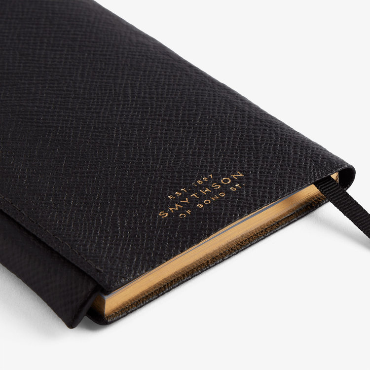 Smythson 2027 Panama Weekly Diary with Pencil in Pastegrain BLACK