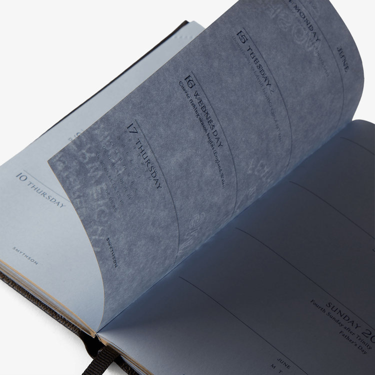 Smythson 2027 Panama Weekly Diary with Pencil in Pastegrain BLACK