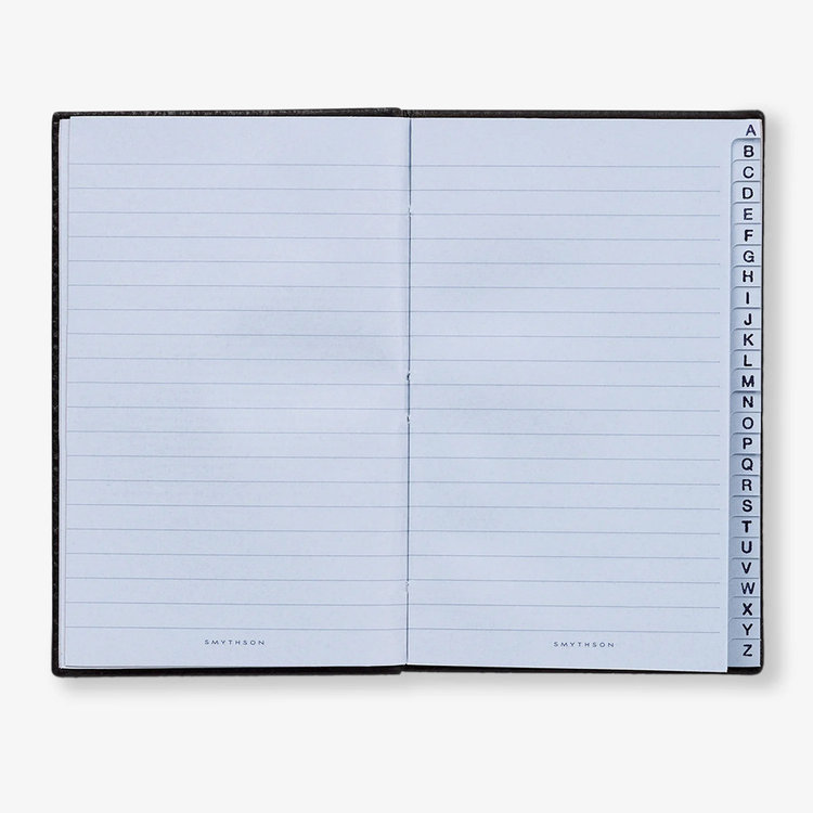 Smythson Pastegrain Wafer Little  Book Index BLACK