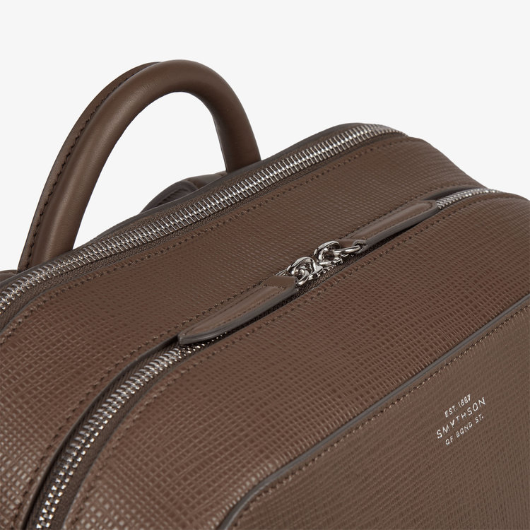 Smythson Panama Zip Around Backpack FAWN