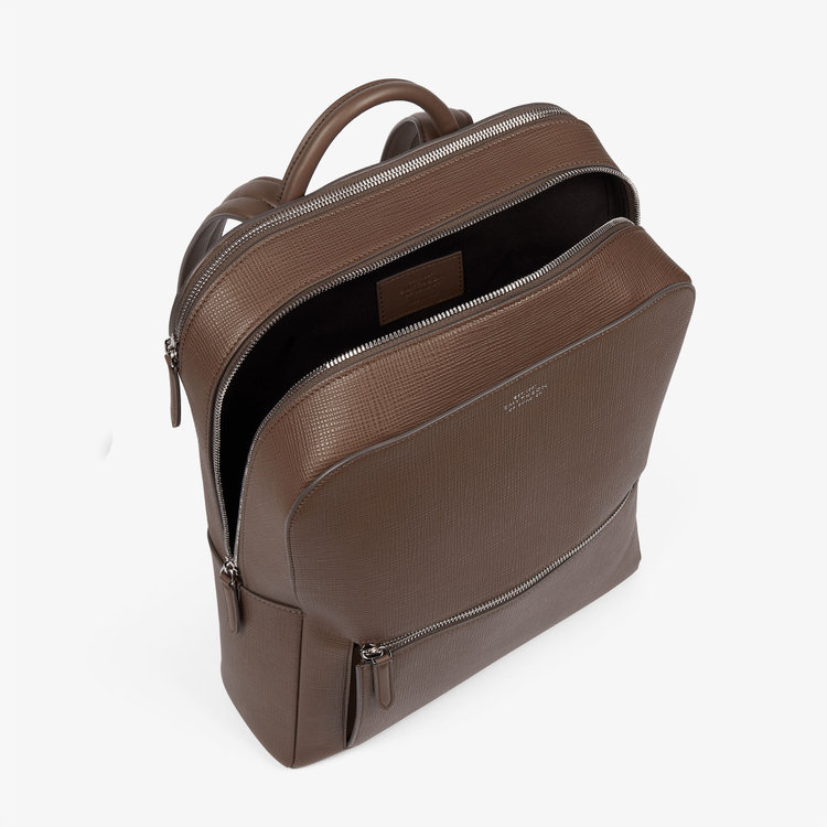 Smythson Panama Zip Around Backpack FAWN