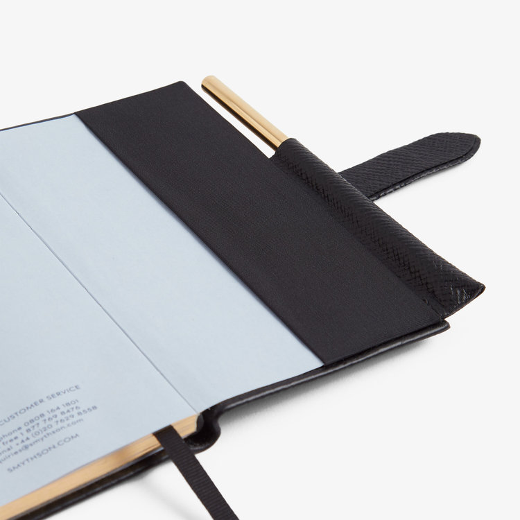 Smythson 【予約】2027 Panama Weekly Diary with Pencil in Pastegrain BLACK