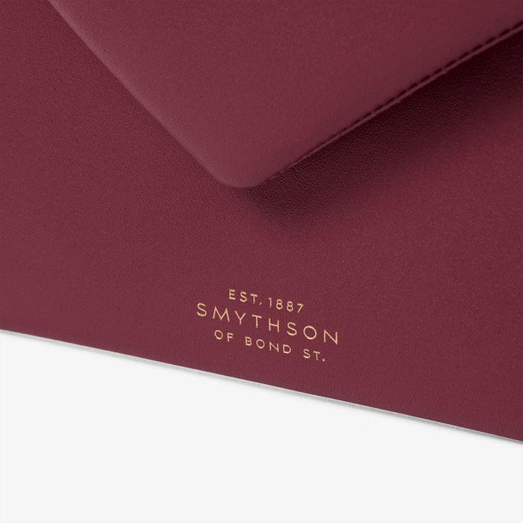 Smythson Envelope Pouch in Milton BRICK