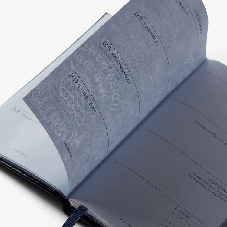 Smythson Mara 2026 Panama Weekly Diary  NAVY