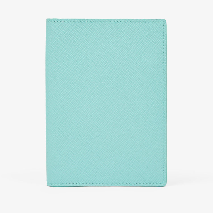 Smythson Panama Passport Cover BRIGHT AQUA