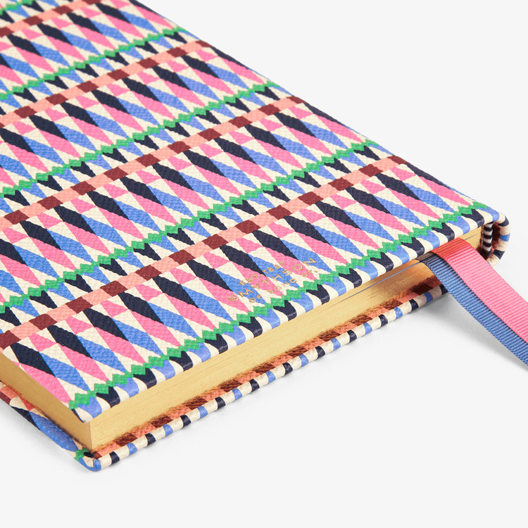 Smythson Soho Notebook in Panama Harlequin FLAMINGO