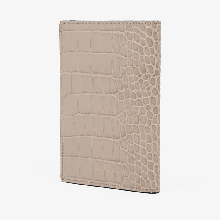 Smythson Mara Passport Cover SANDSTONE