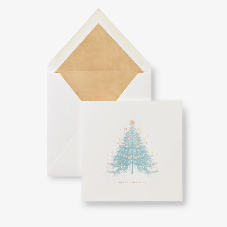 Smythson Christmas Fir Tree 10CE WHITE WOVE
