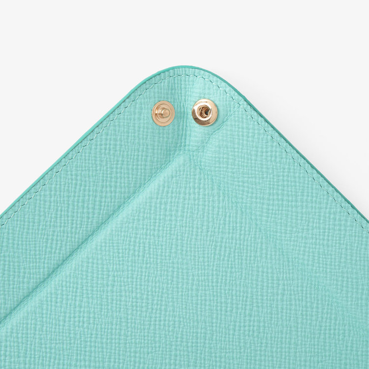 Smythson Panama Small Rect Trinket Tray BRIGHT AQUA