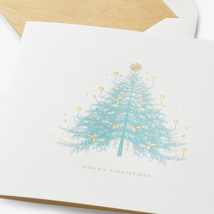 Smythson Christmas Fir Tree 10CE WHITE WOVE