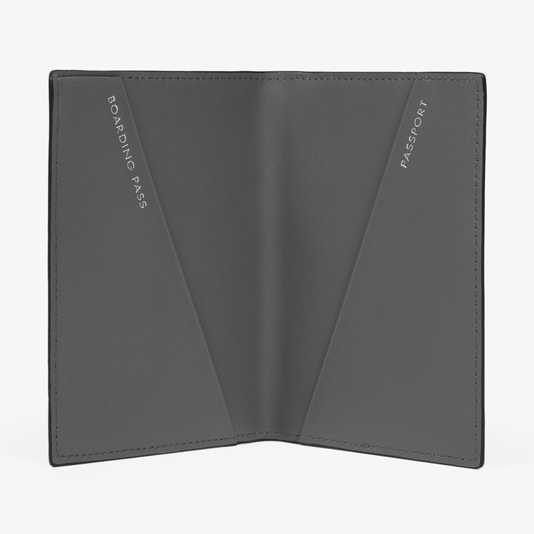 Smythson Panama Passport Cover STORM GREY