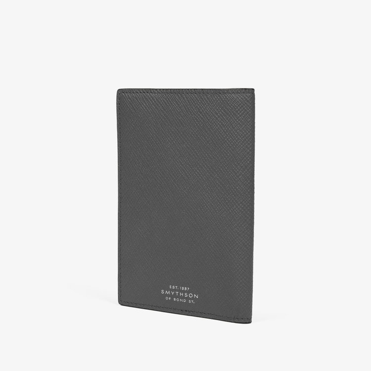 Smythson Panama Passport Cover STORM GREY