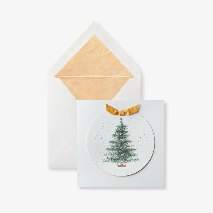 Smythson Christmas Ribbon Tree 1CE WHITE WOVE