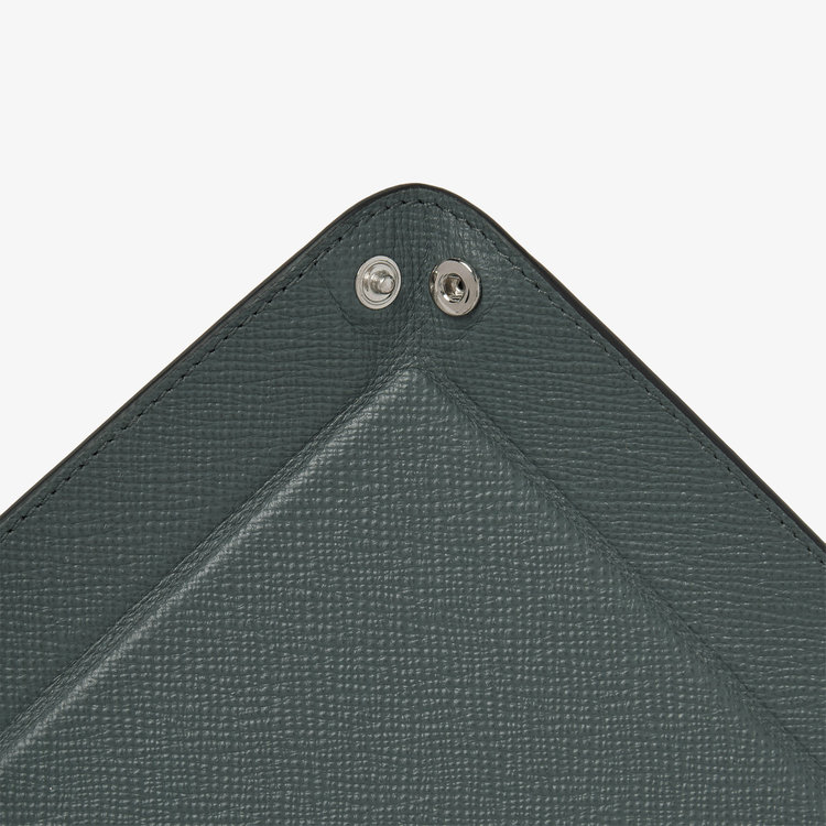 Smythson Panama Small Rect Trinket Tray S GREEN