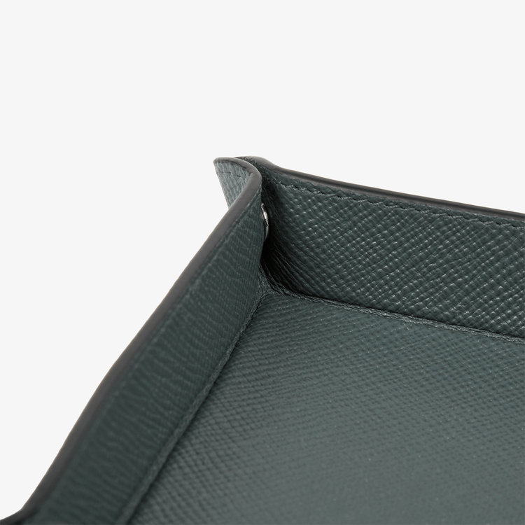 Smythson Panama Small Rect Trinket Tray S GREEN
