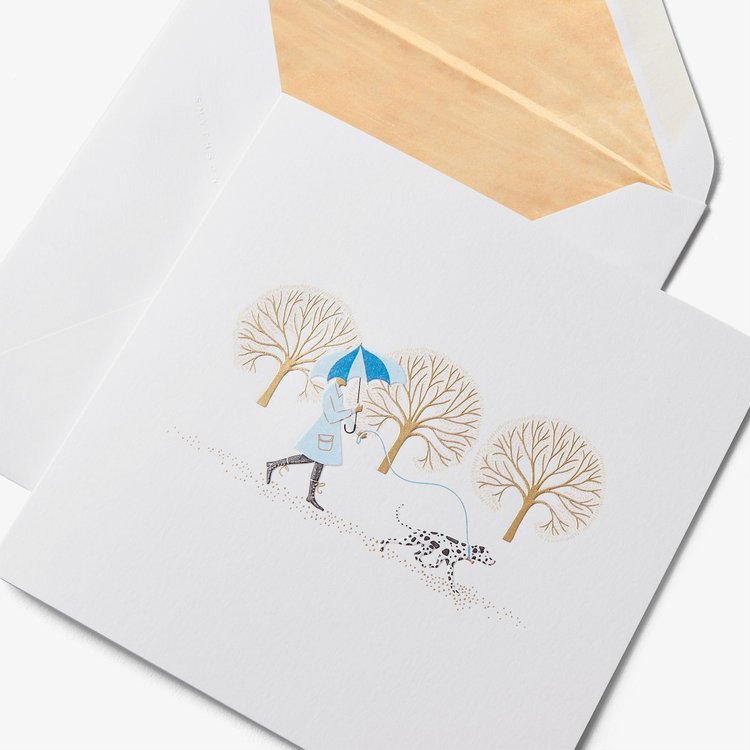 Smythson Dog on Lead 1CE WHITE WOVE