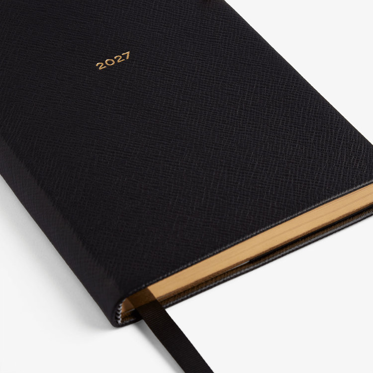 Smythson 2027 Soho Daily Diary in Pastegrain BLACK
