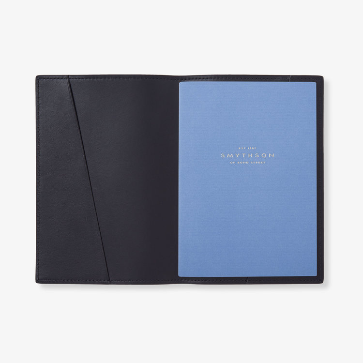 Smythson Ludlow Refillable Small Evergreen Notebook NAVY