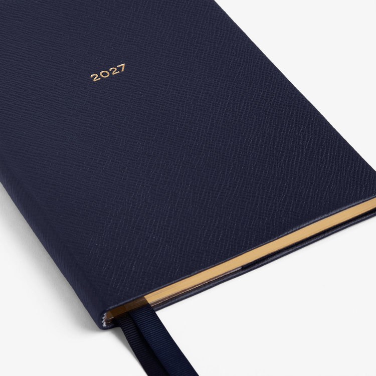 Smythson 【予約】2027 Soho Weekly Diary in Pastegrain NAVY