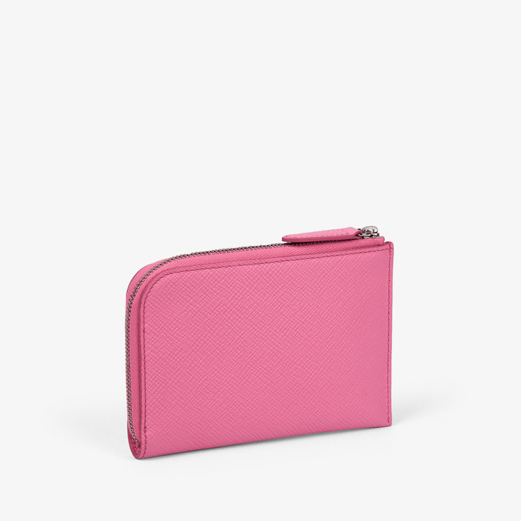 Smythson Panama Small Flat Pouch FLAMINGO
