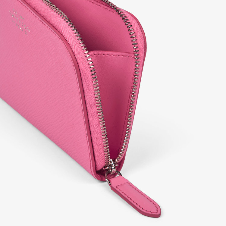 Smythson Panama Small Flat Pouch FLAMINGO