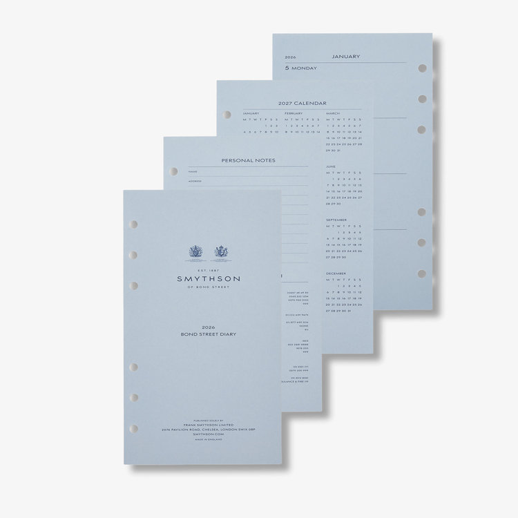 Smythson 【予約】2027 Bond Diary Organiser Refill NILE BLUE