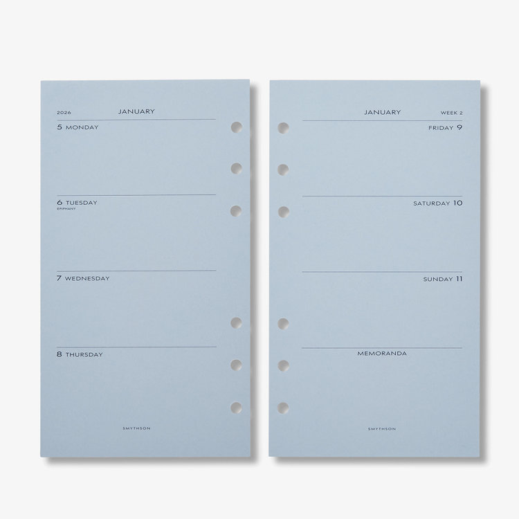 Smythson 【予約】2027 Bond Diary Organiser Refill NILE BLUE