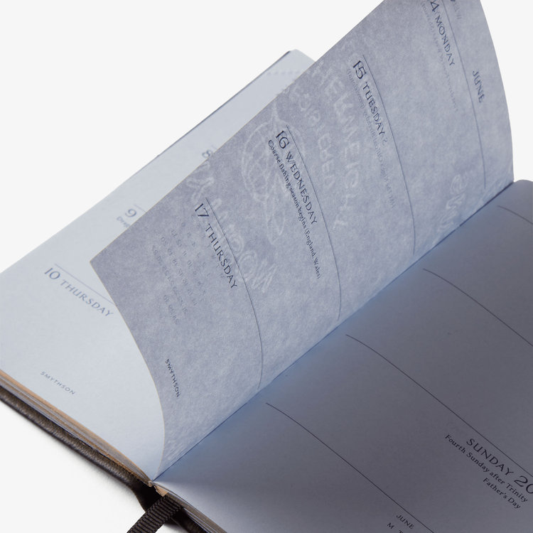 Smythson 【予約】2027 Panama Weekly Diary in Pastegrain BLACK