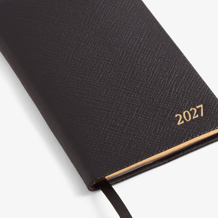 Smythson 【予約】2027 Panama Weekly Diary in Pastegrain BLACK