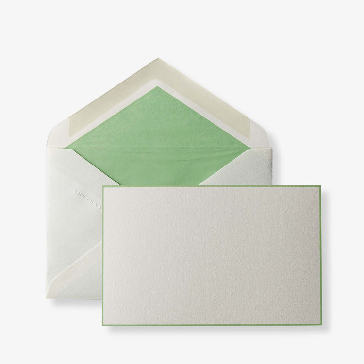 Smythson Single Border Kings Cards 10 Card Set WHITE LAID