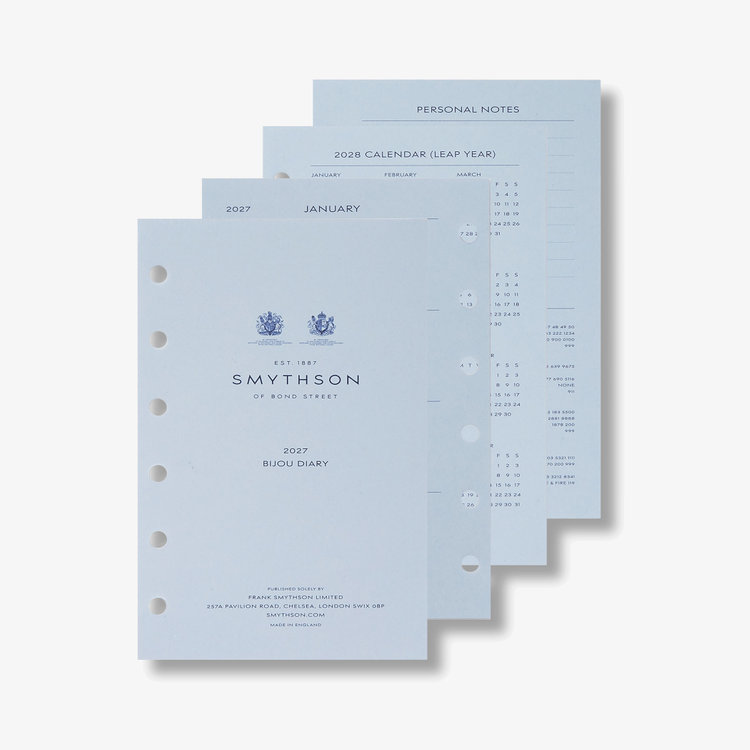 Smythson 2027 Bijou Diary Organiser Refill NILE BLUE