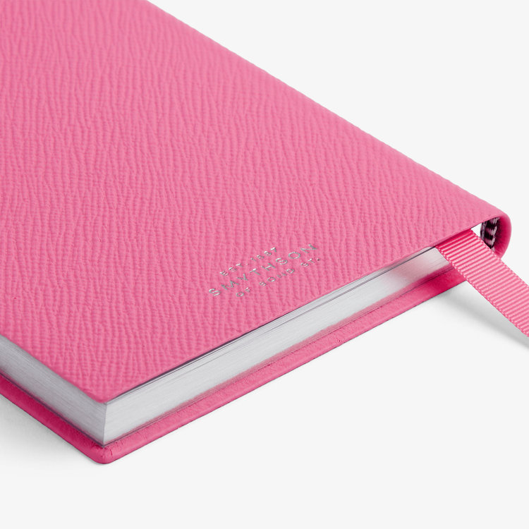 Smythson Pastegrain Chelsea Notebook FLAMINGO