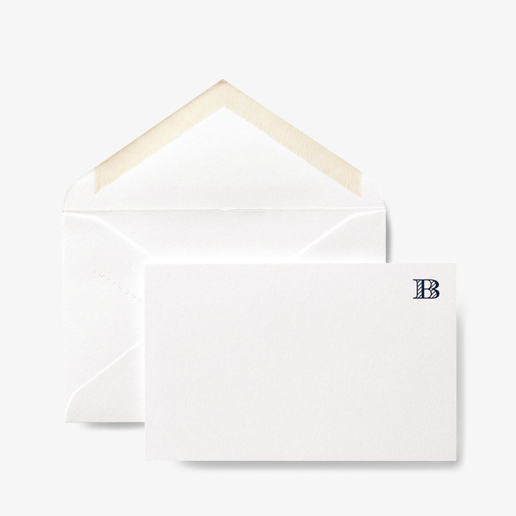 Smythson Initial B Alphabet 10 Card Set WHITE WOVE