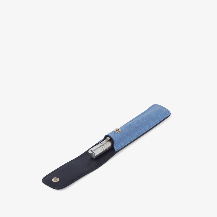 Smythson Panama Pen Sleeve NILE BLUE
