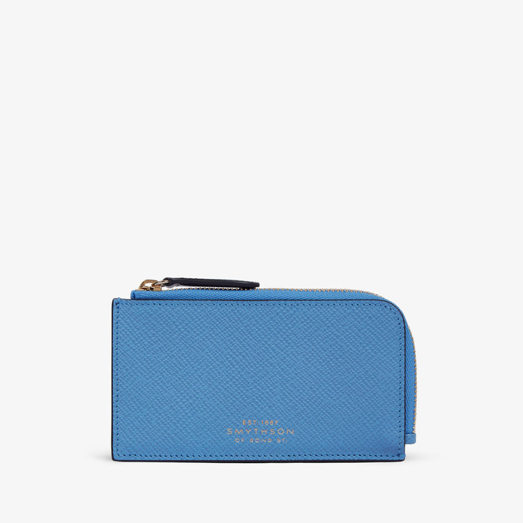 Smythson Panama 4CC Coin Purse NILE BLUE