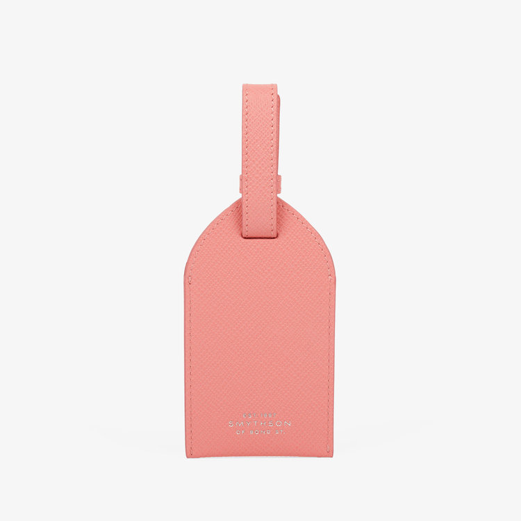 Smythson Panama Luggage Tag CANDY PINK