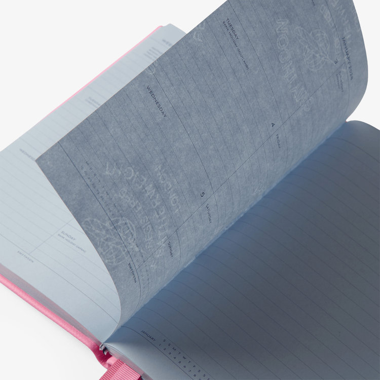 Smythson 【予約】2027 Soho Weekly Diary in Pastegrain FLAMINGO
