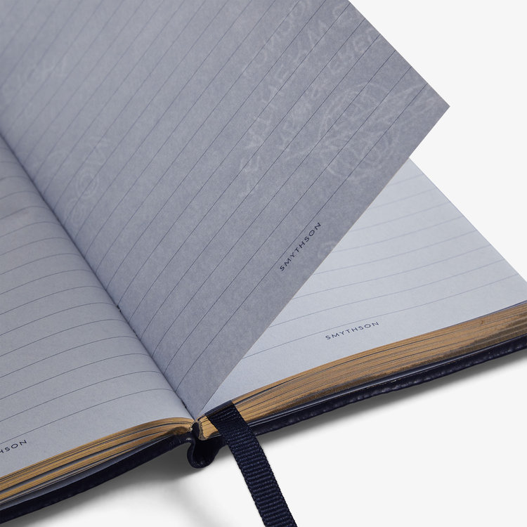 Smythson Pastegrain Panama Dreams And Thoughts NAVY