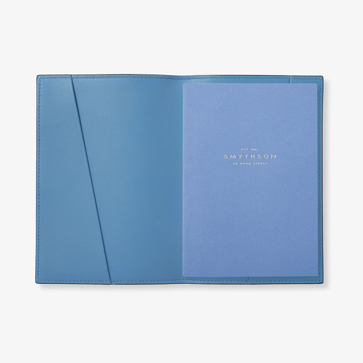 Smythson Ludlow Refillable Small Evergreen Notebook NILE BLUE