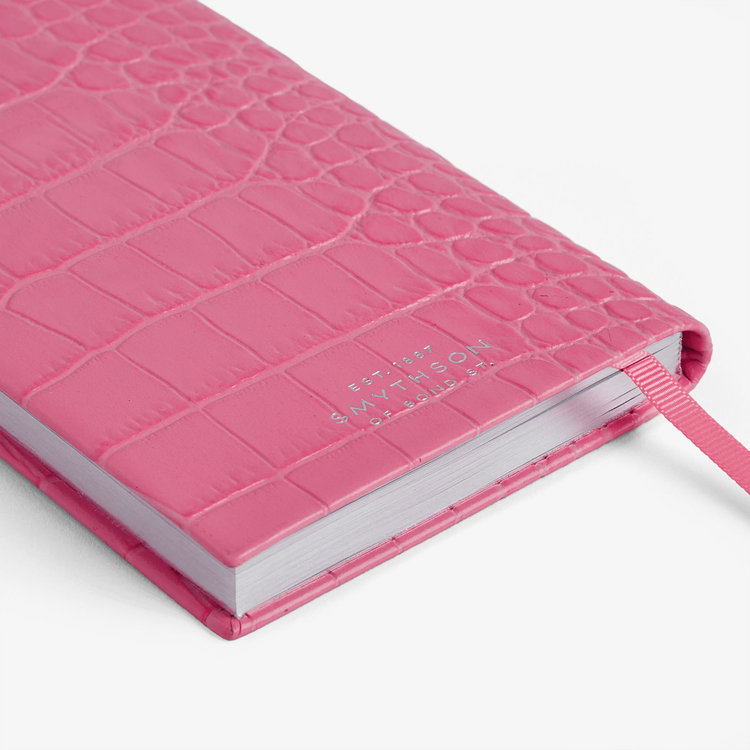 Smythson Mara Panama Notebook FLAMINGO