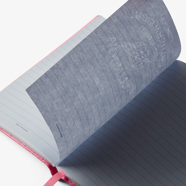 Smythson Mara Panama Notebook FLAMINGO