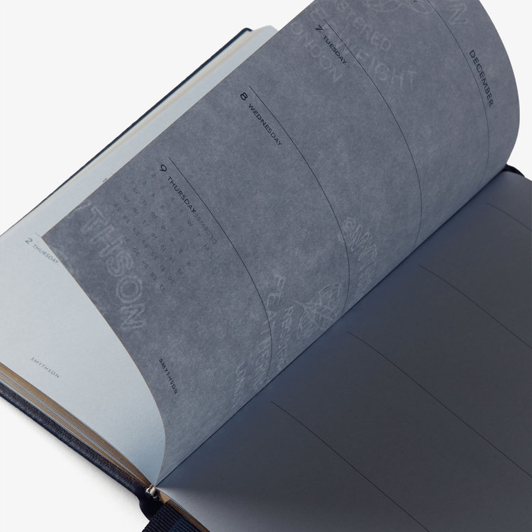 Smythson 2027 Chelsea Weekly Diary in Pastegrain NAVY