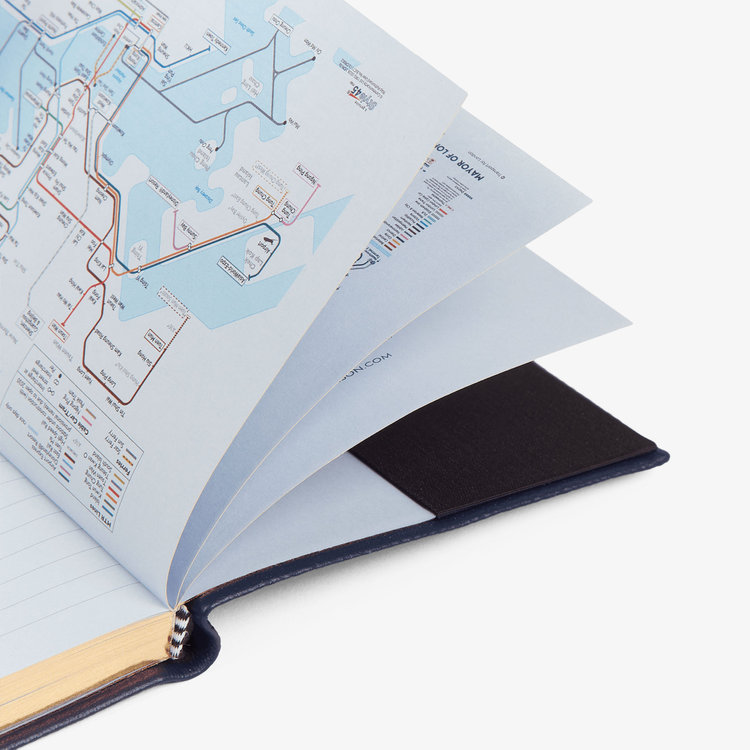 Smythson 2027 Chelsea Weekly Diary in Pastegrain NAVY