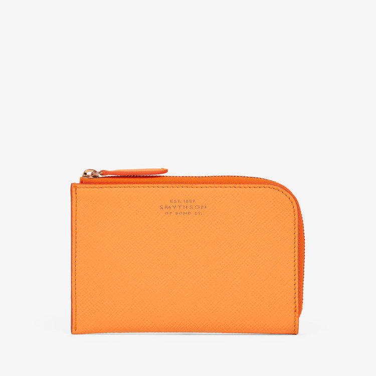 Smythson Panama Small Flat Pouch LIGHT ORANGE