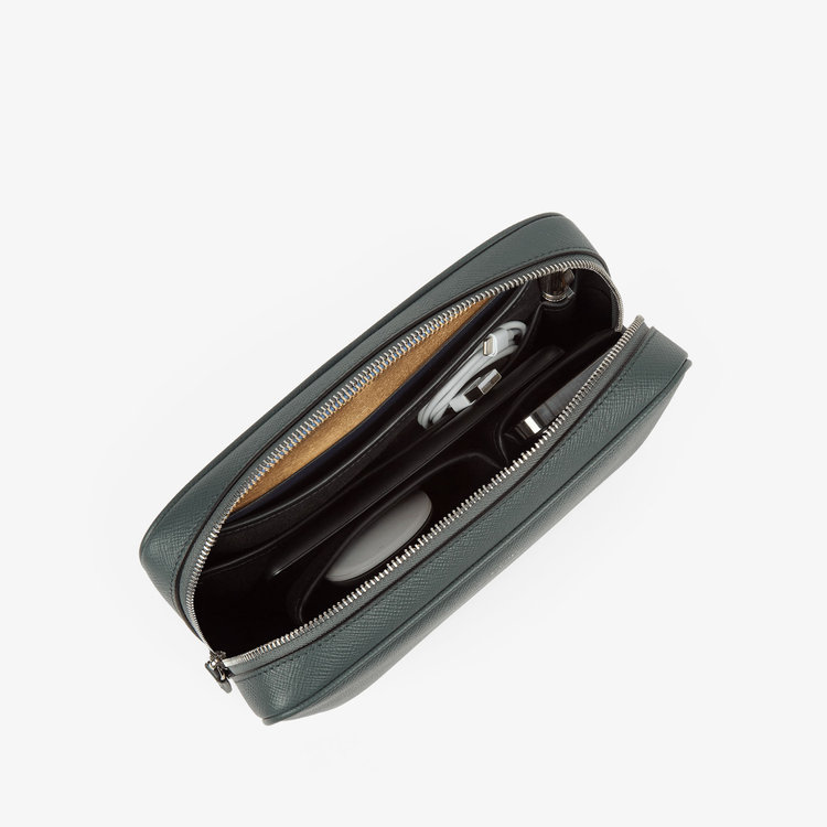 Smythson Panama Organiser Tech Pouch S GREEN