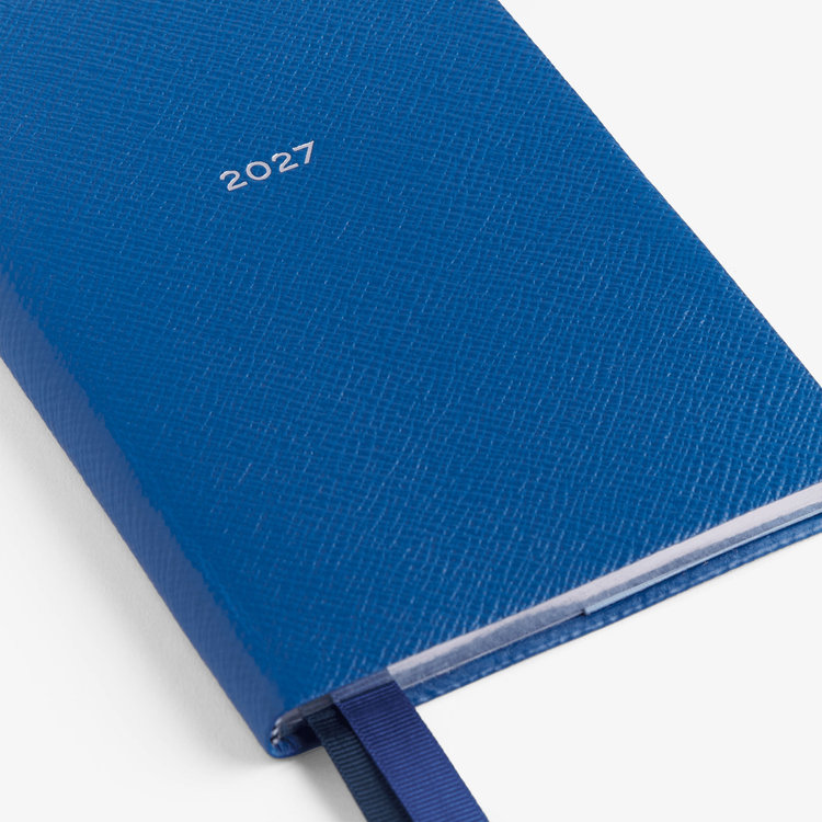 Smythson 2027 Chelsea Weekly Diary in Pastegrain CERULEAN