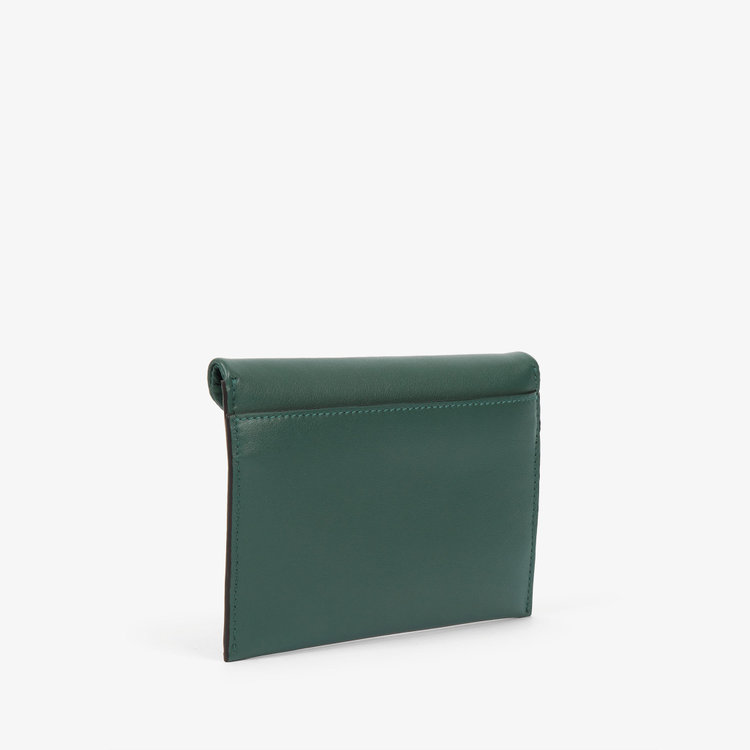 Smythson Envelope Pouch in Milton PINE GREEN