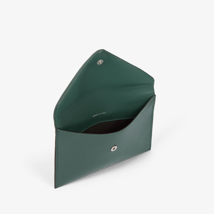 Smythson Envelope Pouch in Milton PINE GREEN