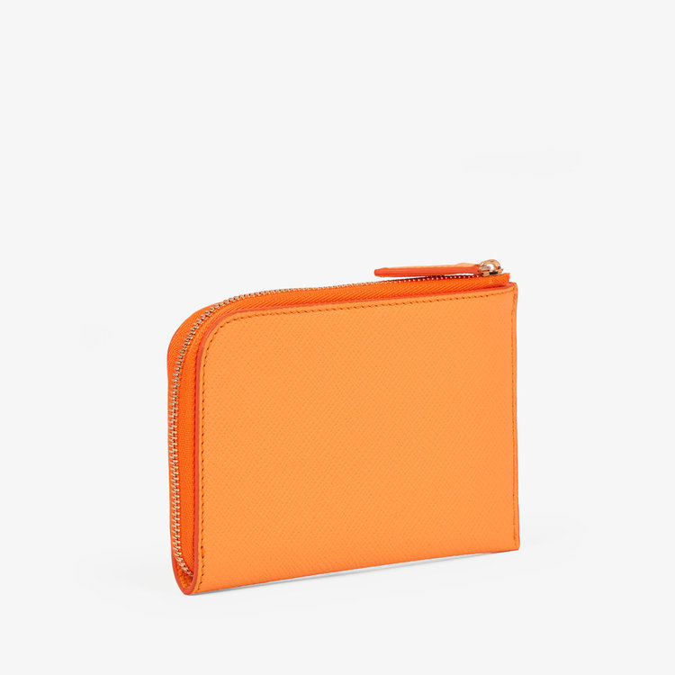 Smythson Panama Small Flat Pouch LIGHT ORANGE